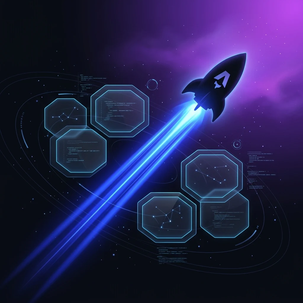 Логотип Astro.js на космическом фоне